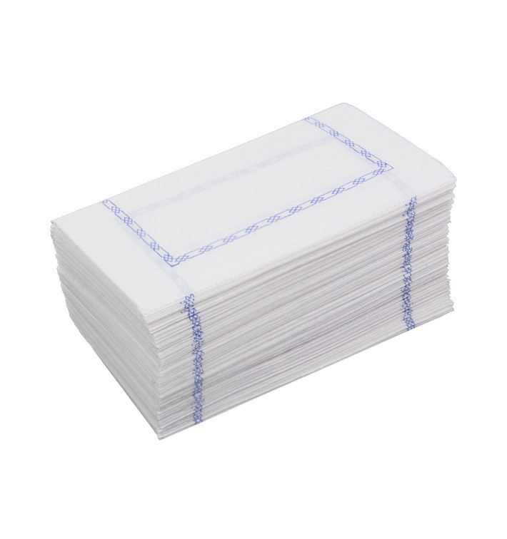 Papierservietten mit Zickzackfalz Weiß Muster 14x14cm (250 Stück) 
