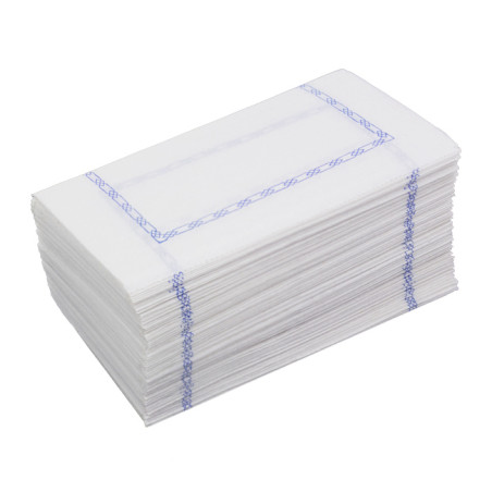 Papierservietten mit Zickzackfalz Weiß Muster 14x14cm (7.500 Stück) 