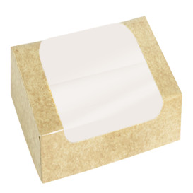 Rechteckige Verpackungen für Bäckereien PackiPack Vision Kraft 13x11x8cm (50 Stück)