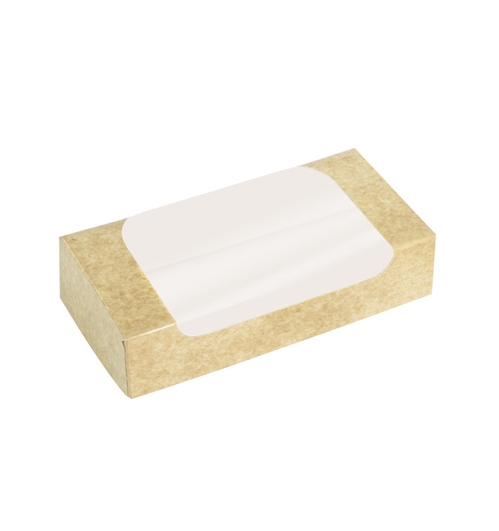 Rechteckige Verpackungen für Bäckereien PackiPack Vision Kraft 17x9x6cm (50 Stück)