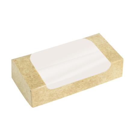 Rechteckige Verpackungen für Bäckereien Kraft 17x9x6cm (50 Stück)