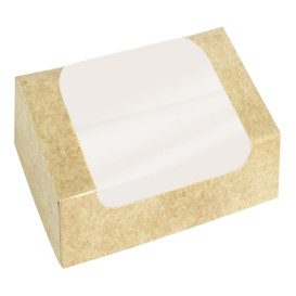 Rechteckige Verpackungen für Bäckereien PackiPack Vision Kraft 25x18x7cm (50 Stück)