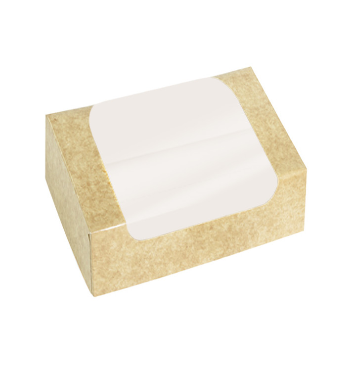 Rechteckige Verpackungen für Bäckereien PackiPack Vision Kraft 16x11x8cm (50 Stück)