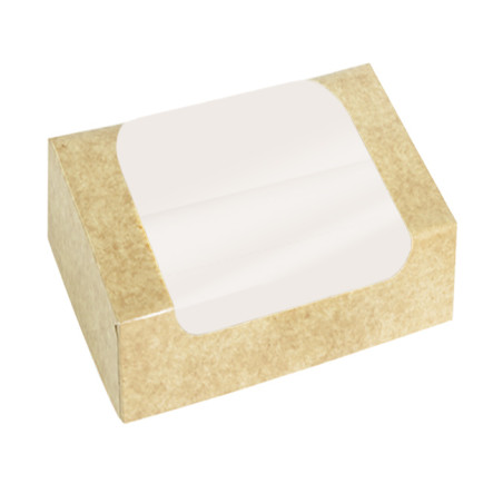 Rechteckige Verpackungen für Bäckereien Kraft 16x11x8cm (50 Stück)