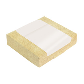 Quadratische Verpackungen für Bäckereien PackiPack Vision Kraft 23x23x5,8cm (50 Stück)