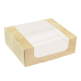 Quadratische Verpackungen für Bäckereien PackiPack Vision Kraft 21x21x10cm (50 Stück)