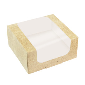 Quadratische Verpackungen für Bäckereien PackiPack Vision Kraft 10x10x8cm (50 Stück)