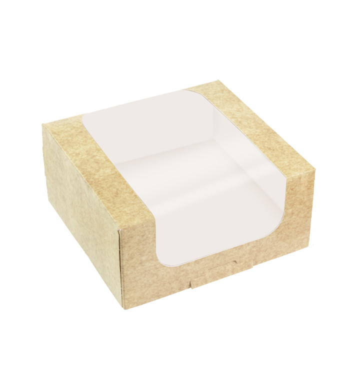 Quadratische Verpackungen für Bäckereien PackiPack Vision Kraft 10x10x8cm (50 Stück)