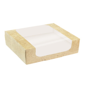 Quadratische Verpackungen für Bäckereien PackiPack Vision Kraft 28x28x8cm (50 Stück)