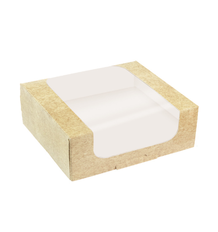 Quadratische Verpackungen für Bäckereien PackiPack Vision Kraft 24x24x10cm (25 Stück)