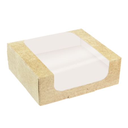 Quadratische Verpackungen für Bäckereien Kraft 24x24x10cm (25 Stück)