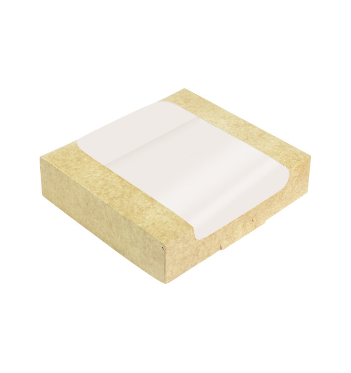 Quadratische Verpackungen für Bäckereien PackiPack Vision Kraft 14x14x5cm (50 Stück)