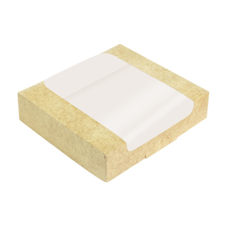 Quadratische Verpackungen für Bäckereien Kraft 14x14x5cm (50 Stück)