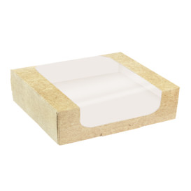 Quadratische Verpackungen für Bäckereien PackiPack Vision Kraft 28x28x8cm (X Stück)