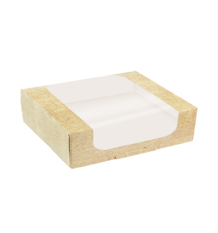 Quadratische Verpackungen für Bäckereien PackiPack Vision Kraft 28x28x8cm (X Stück)