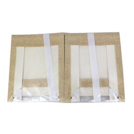 Quadratische Verpackungen für Bäckereien PackiPack Vision Kraft 24x24x6cm (X Stück)