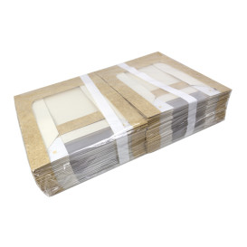 Quadratische Verpackungen für Bäckereien PackiPack Vision Kraft 28x28x8cm (X Stück)