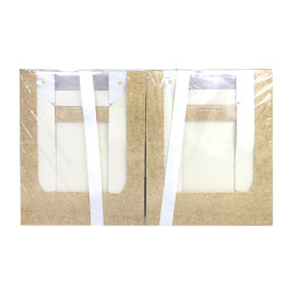 Quadratische Verpackungen für Bäckereien PackiPack Vision Kraft 28x28x8cm (X Stück)