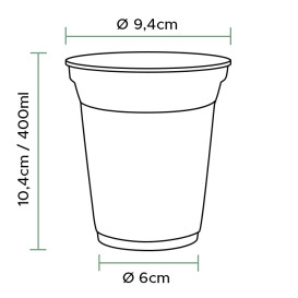 Bio-Becher aus PLA Transparent 310ml Ø7,8cm (50 Stück)