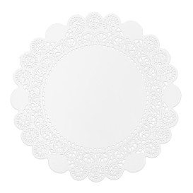 Rundes Spitzenpapier Weiß "Litos" Ø9cm (250 Stück)