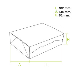 Gebäck Box weiß 18,2x13,6x5,2cm 500g (25 Stück)