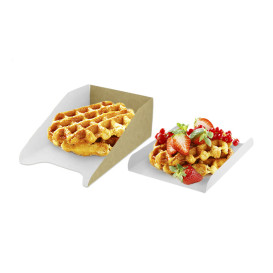 Pappschale weiß für Waffeln 15x13x2 cm (100 Stück)