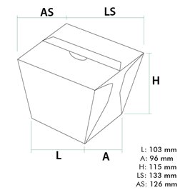 Faltbox Pappe "To Go" Wok Kraft 950ml (125 Stück)