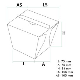 Faltbox Pappe "To Go" Wok Kraft 450ml (25 Stück)