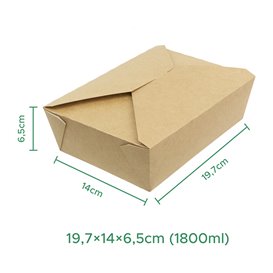 SnackBox Amerikanische Kraft 19,7x14x6,5cm 1800ml (200 Stück)