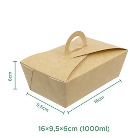 SnackBox Amerikanische "Doggy Bag" Kraft 16x9,5x6cm (200 Stück)