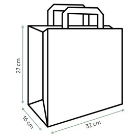 Papiertüten Weiß mit Henkeln 80g/m² 32+16x27cm (300 Stück)