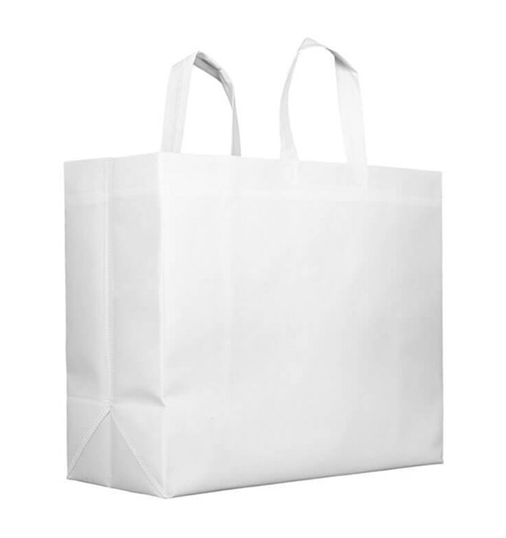 Große Vliesstofftasche PREMIUM Weiße 45+20x40cm (25 Stück)