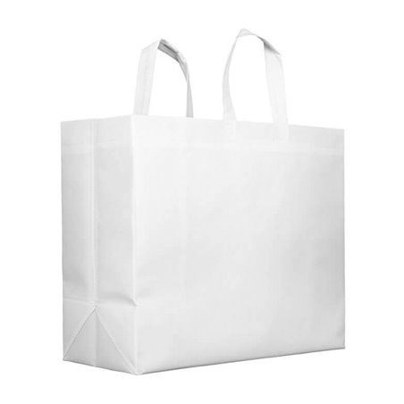 Große Vliesstofftasche PREMIUM Weiße 45+20x40cm (25 Stück)