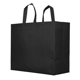 Große Vliesstofftasche PREMIUM Schwarz 45+20x40cm (100 Stück)