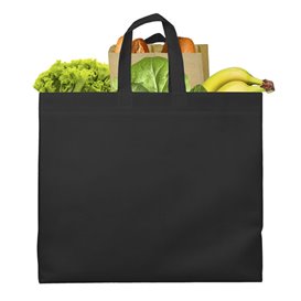 Große Vliesstofftasche PREMIUM Schwarz 45+20x40cm (100 Stück)