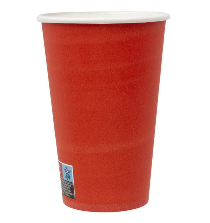 Pappbecher „Farben“ Rot 600ml Ø9,4cm (20 Stück)