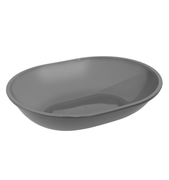 Wiederverwendbare Mehrwegschüssel PP Bio Grau „Revolve“ Oval 1000ml 22x17,4x5cm (144 Stück)