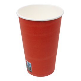 Pappbecher „Farben“ Rot 600ml Ø9,4cm (20 Stück)