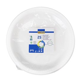 Wiederverwendbar Plastikteller Tief PS Weiß Ø22cm (250 Stück)