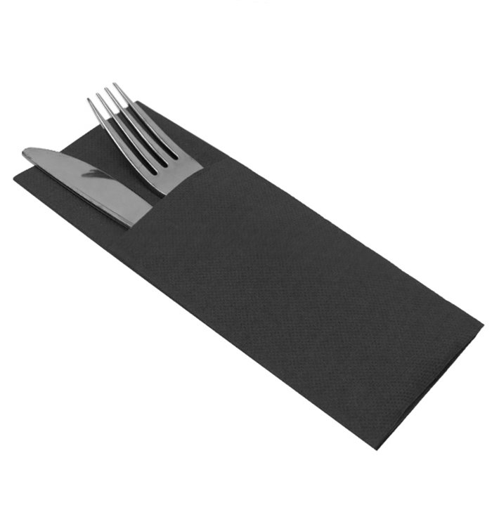 Besteckservietten 33x40cm Schwarz (600 Stück)