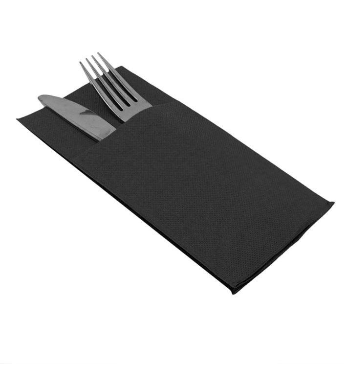 Besteckservietten 40x40cm Schwarz (30 Stück)