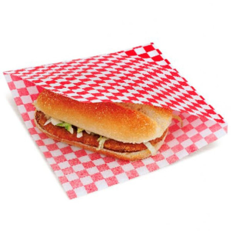 Burgerpapier fettdicht offen 2S Rot 17x18cm (500 Stück)