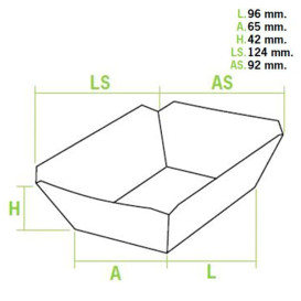Pappe Pommesschale 250ml 9,6x6,5x4,2cm (1.000 Einh.)