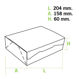 Gebäck-karton weiß 20,4x15,8x6cm (200 Einh.)