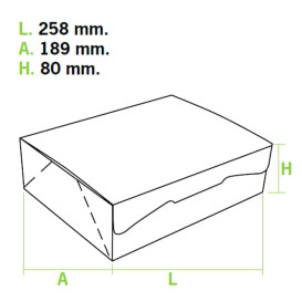 Gebäck-karton weiß 25,8x18,9x8cm (125 Einh.)