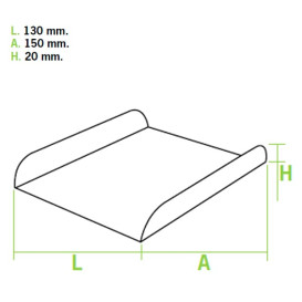 Pappschale weiß für Waffeln 15x13x2 cm (25 Einh.)